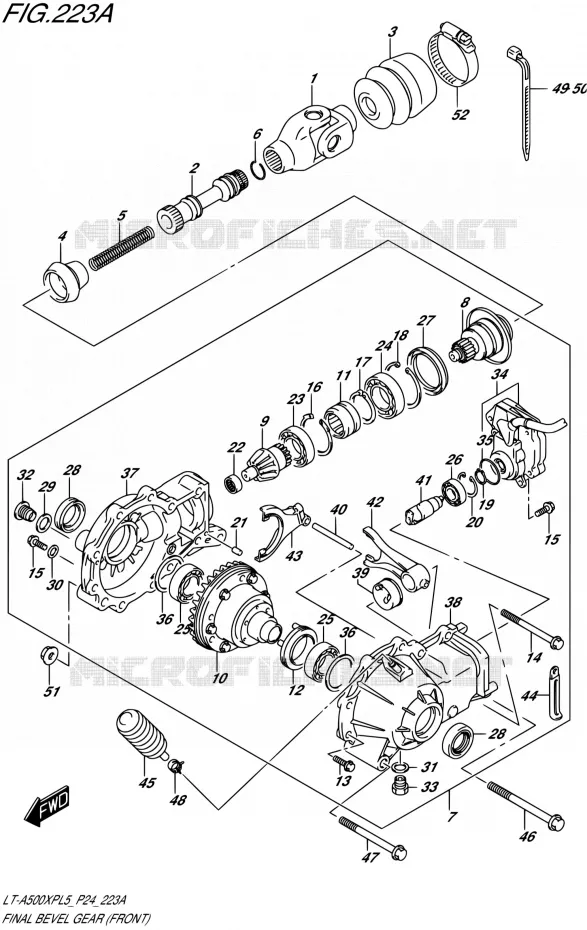 CARDAN - COUPLE CONIQUE (AVANT) Suzuki QUAD 500 KINGQUAD 2015  LT-A500XP L5 (P24)