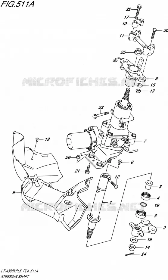 COLONNE DE DIRECTION Suzuki QUAD 500 KINGQUAD 2015  LT-A500XP L5 (P24)