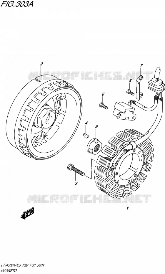 ALLUMAGE ROTOR - STATOR Suzuki QUAD 500 KINGQUAD 2015  LT-A500XP L5/LT-A500XPZ L5 (P03,P28,P33)