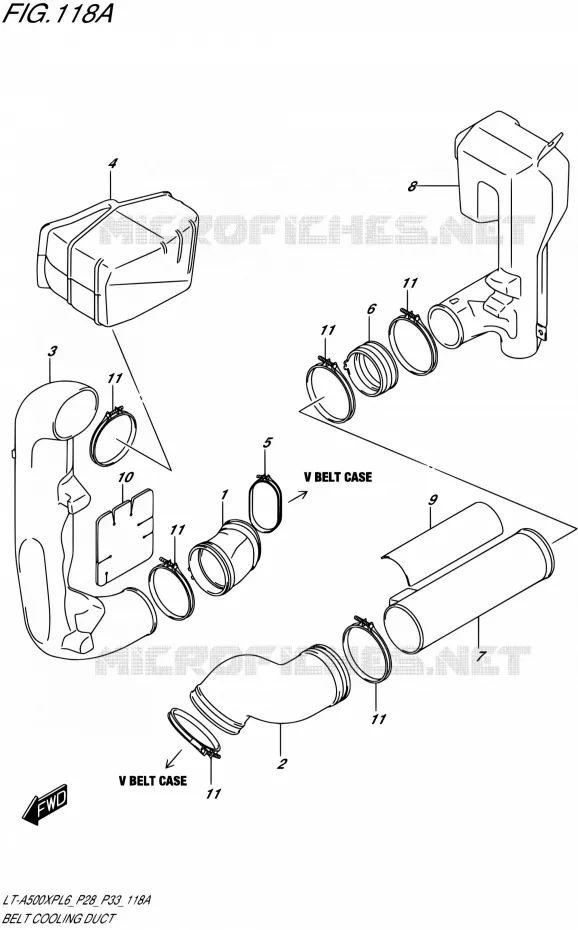 CONDUIT D'ADMISSION CARTER COURROIE Suzuki QUAD 500 KINGQUAD 2016  LT-A500XP L6/LT-A500XPZ L6 (P28,P33)