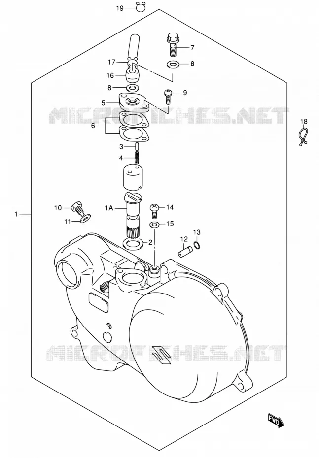 CARTER D'EMBRAYAGE - POMPE A HUILE Suzuki QUAD 50 MINIQUAD-SPORT 2005  LT-A50 K5 (P19)