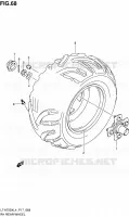 ROUE ARRIERE DROITE (LT A750XZL4 P17) pour Suzuki KINGQUAD 750 2014