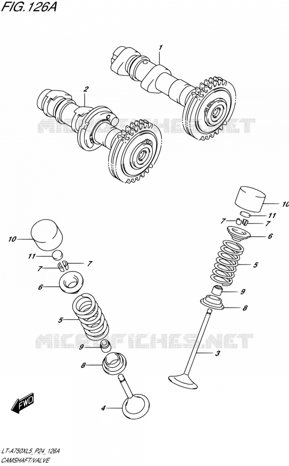 ARBRE A CAMES - VALVE Suzuki QUAD 750 KINGQUAD 2015  LT-A750X L5 (P24)