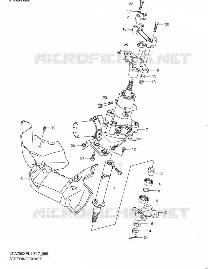 COLONNE DE DIRECTION Suzuki QUAD 750 KINGQUAD 2011  LT-A750XP L1 (P17,P24)