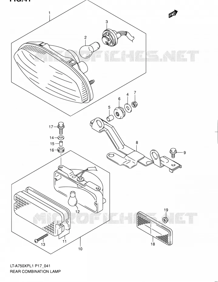 FEU ARRIERE (P17) Suzuki QUAD 750 KINGQUAD 2011  LT-A750XP L1 (P17,P24)