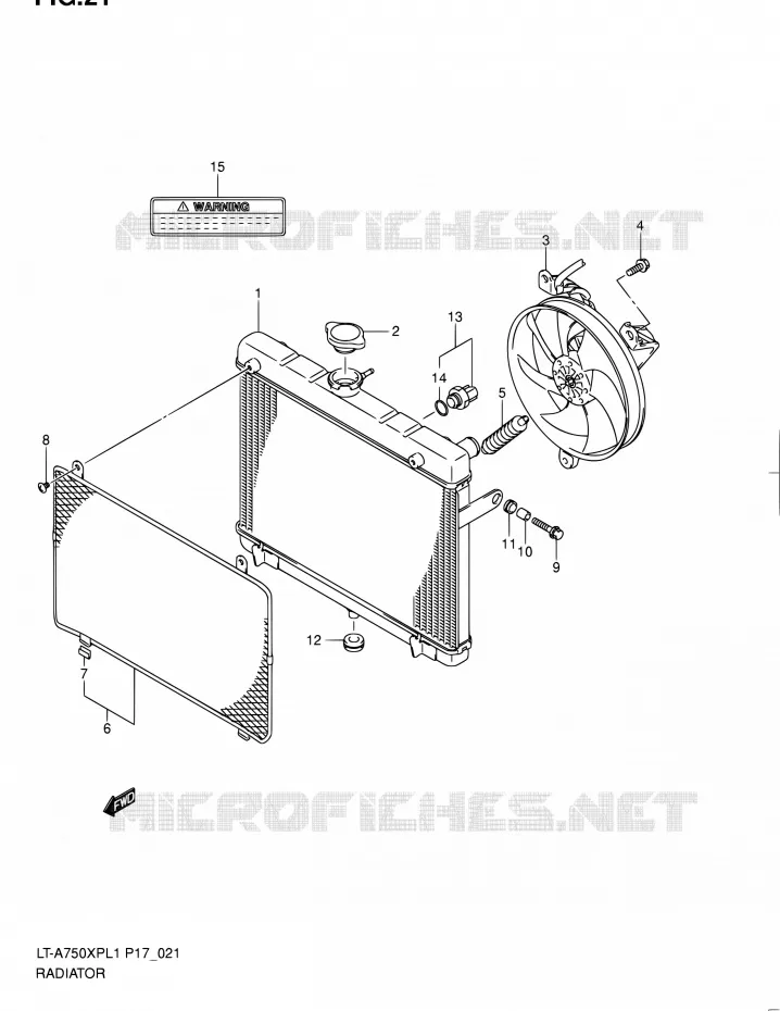 RADIATEUR (LT-A750XPK9 P24) Suzuki QUAD 750 KINGQUAD 2011  LT-A750XP L1 (P17,P24)