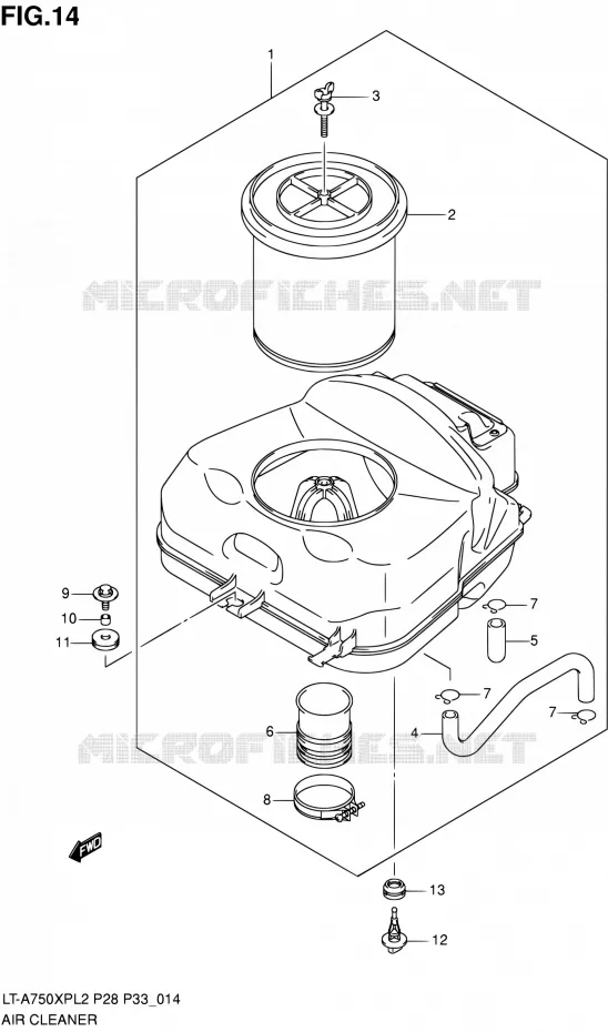 FILTRE A AIR Suzuki QUAD 750 KINGQUAD 2012  LT-A750XP L2/LT-A750XPZ L2 (P03,P28,P33)