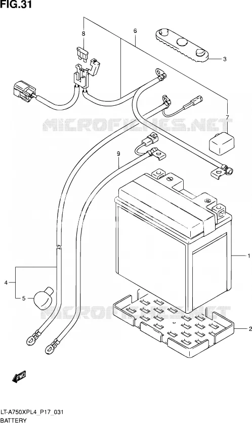 BATTERIE Suzuki QUAD 750 KINGQUAD 2014  LT-A750XP L4/LT-A750XPZ L4 (P17)