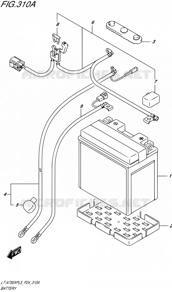 BATTERIE Suzuki QUAD 750 KINGQUAD 2015  LT-A750XP L5 (P24)