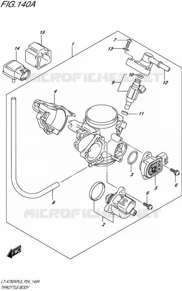 CORPS DE PAPILLON Suzuki QUAD 750 KINGQUAD 2015  LT-A750XP L5 (P24)
