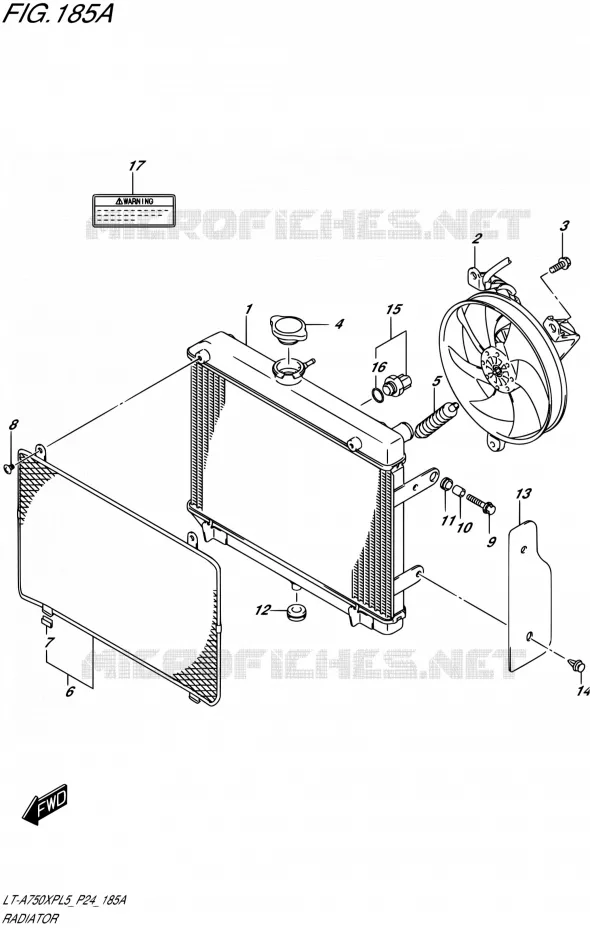 RADIATEUR Suzuki QUAD 750 KINGQUAD 2015  LT-A750XP L5 (P24)