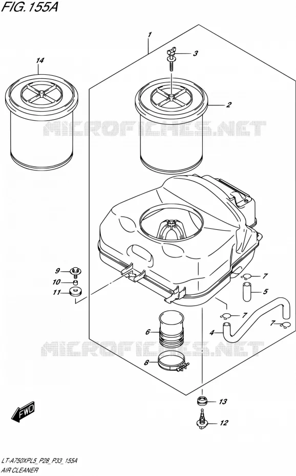 FILTRE A AIR Suzuki QUAD 750 KINGQUAD 2015  LT-A750XP L5/LT-A750XPZ L5 (P03,P28,P33)