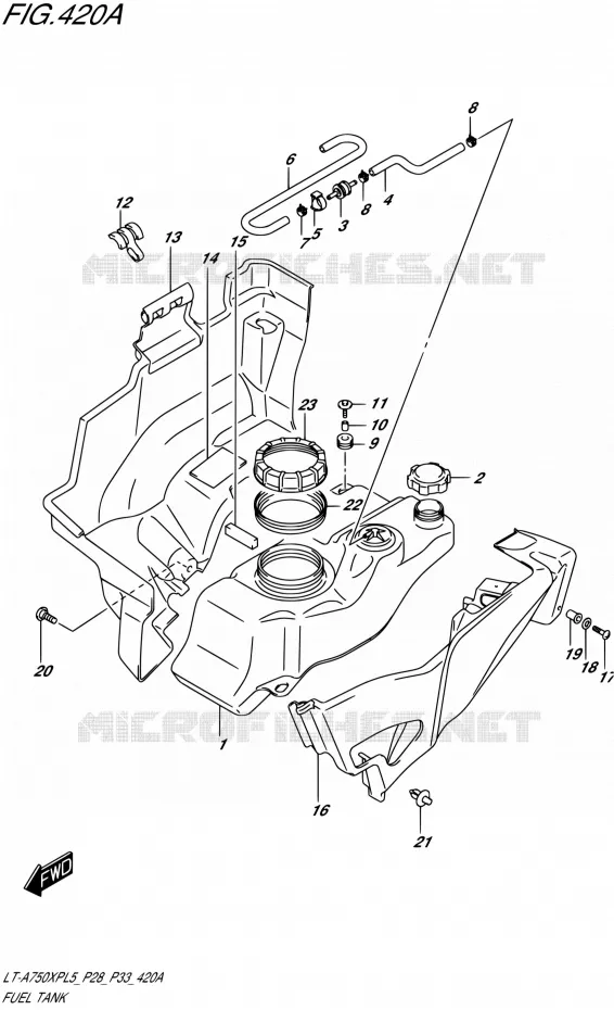 RESERVOIR D'ESSENCE Suzuki QUAD 750 KINGQUAD 2015  LT-A750XP L5/LT-A750XPZ L5 (P03,P28,P33)
