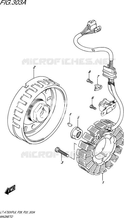 ALLUMAGE ROTOR - STATOR Suzuki QUAD 750 KINGQUAD 2016  LT-A750XP L6/LT-A750XPZ L6 (P28,P33)