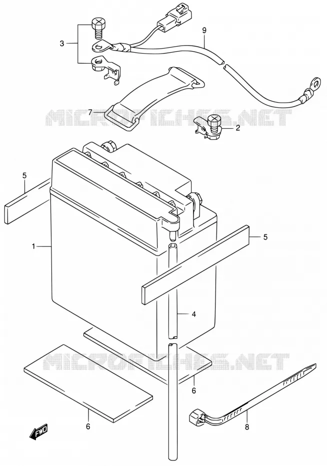 BATTERIE Suzuki QUAD 160 OZARK 2003  LT-F160 K3 (P19,P24,P51)