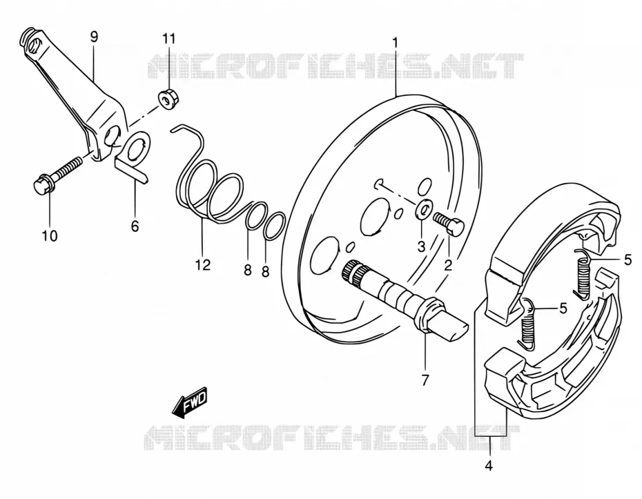 FREIN AVANT Suzuki QUAD 160 OZARK 2003  LT-F160 K3 (P19,P24,P51)