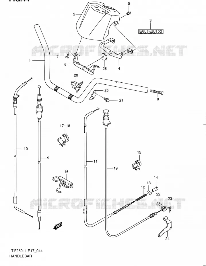 GUIDON (LT-F250L1 E24) Suzuki QUAD 250 OZARK 2011  LT-F250 L1 (E17,E24)