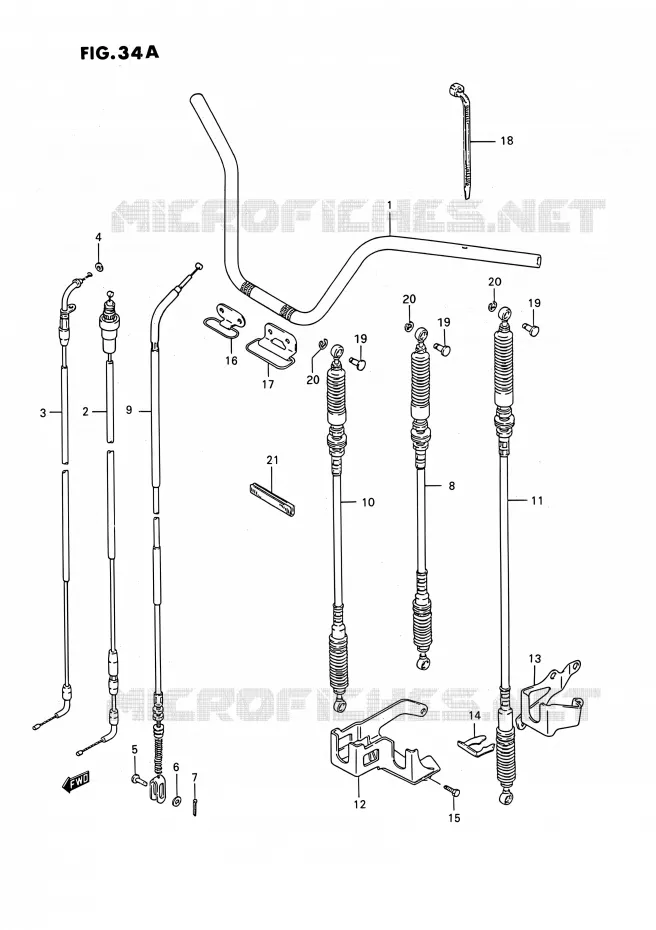 GUIDON (MODELE L/M/N/P/R/S/T) Suzuki QUAD 250 OZARK 1996  LT-F250 T (E02,E24)