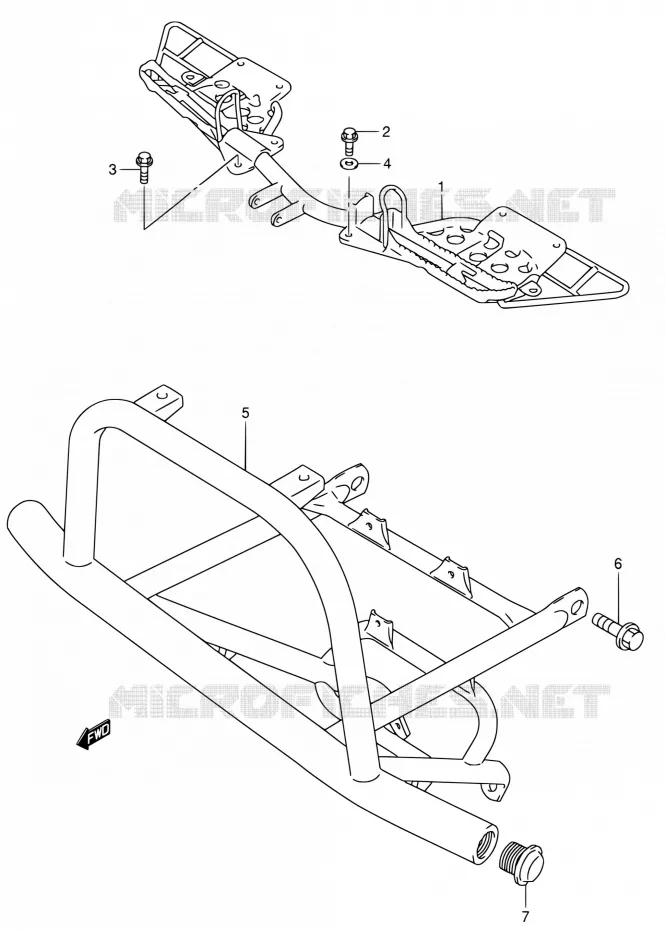 REPOSE PIED Suzuki QUAD 300 KINGQUAD 2000  LT-F300F Y (E03,E28,E33)