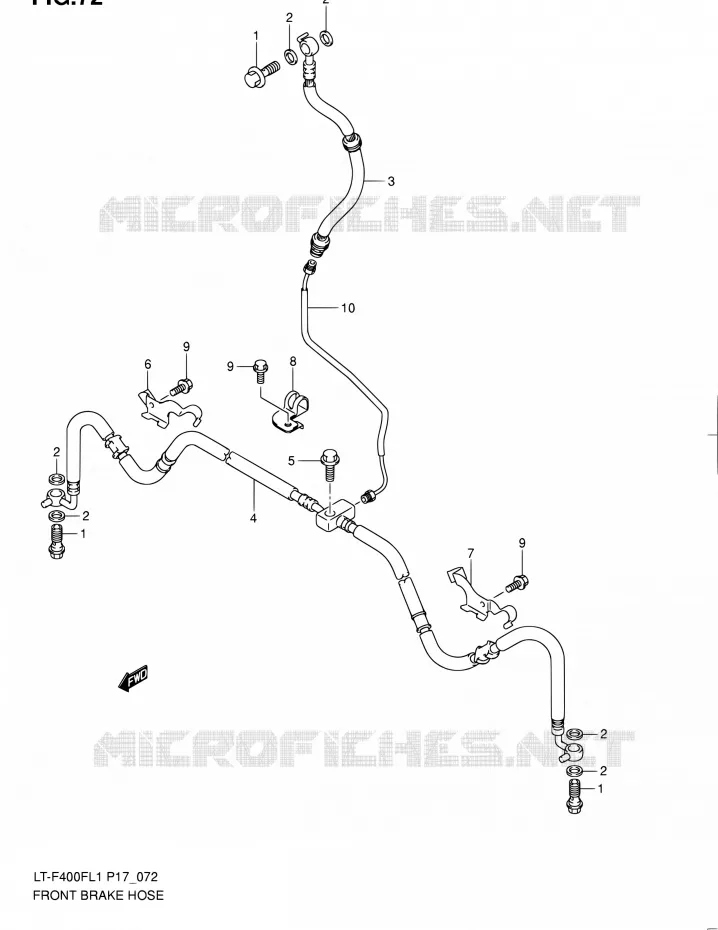 DURITE DE FREIN AVANT Suzuki QUAD 400 KINGQUAD 2011  LT-F400F L1 (P17,P24)