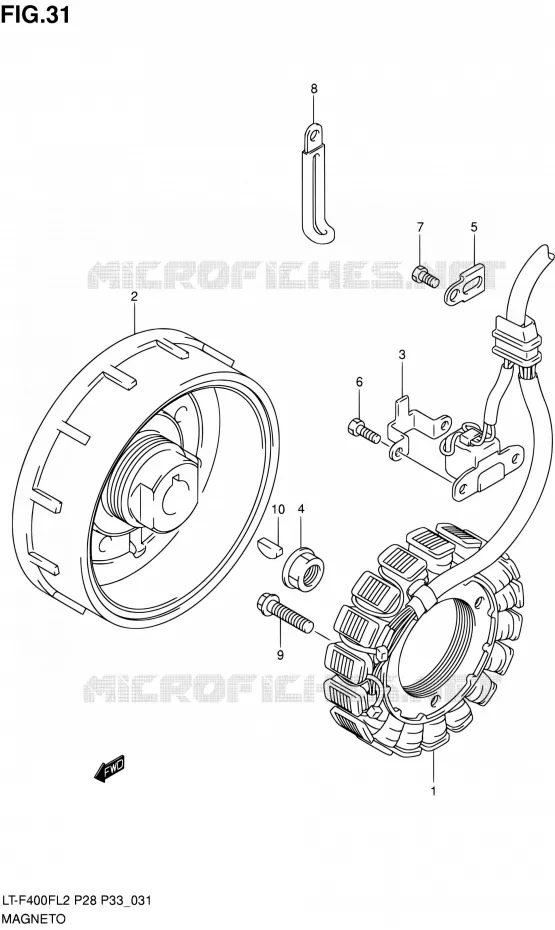 ALLUMAGE ROTOR - STATOR Suzuki QUAD 400 KINGQUAD 2012  LT-F400F L2/LT-F400FZ L2 (P03,P28,P33)
