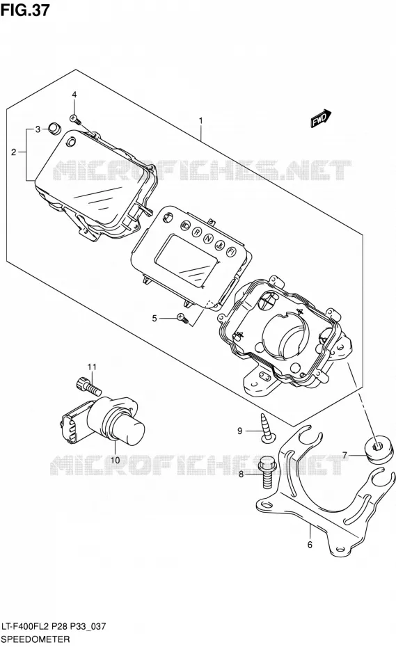 COMPTEUR (LT-F400FZL2 P33) Suzuki QUAD 400 KINGQUAD 2012  LT-F400F L2/LT-F400FZ L2 (P03,P28,P33)