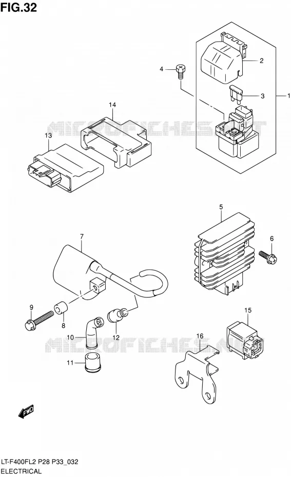 PARTIE ELECTRIQUE Suzuki QUAD 400 KINGQUAD 2012  LT-F400F L2/LT-F400FZ L2 (P03,P28,P33)