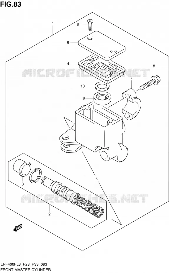 MAITRE CYLINDRE AVANT Suzuki QUAD 400 KINGQUAD 2013  LT-F400F L3/LT-F400FZ L3 (P03,P28,P33)