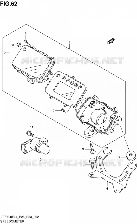 COMPTEUR (LT-F400FZL4 P28) Suzuki QUAD 400 KINGQUAD 2014  LT-F400F L4/LT-F400FZ L4 (P03,P28,P33)