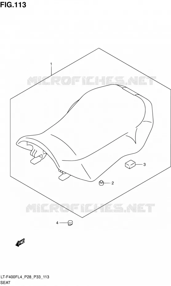SELLE (LT-F400FZL4 P33) Suzuki QUAD 400 KINGQUAD 2014  LT-F400F L4/LT-F400FZ L4 (P03,P28,P33)