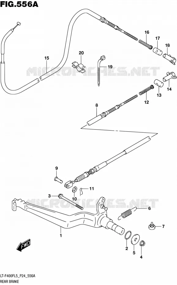 FREIN ARRIERE Suzuki QUAD 400 KINGQUAD 2015  LT-F400F L5 (P24)