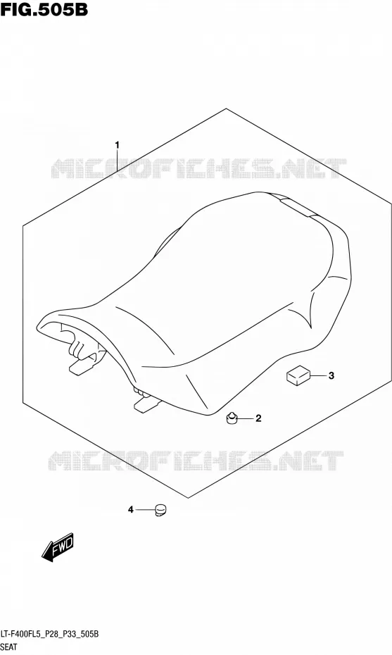 SELLE (LT-F400FL5 P33) Suzuki QUAD 400 KINGQUAD 2015  LT-F400F L5/LT-F400FZ L5 (P03,P28,P33)