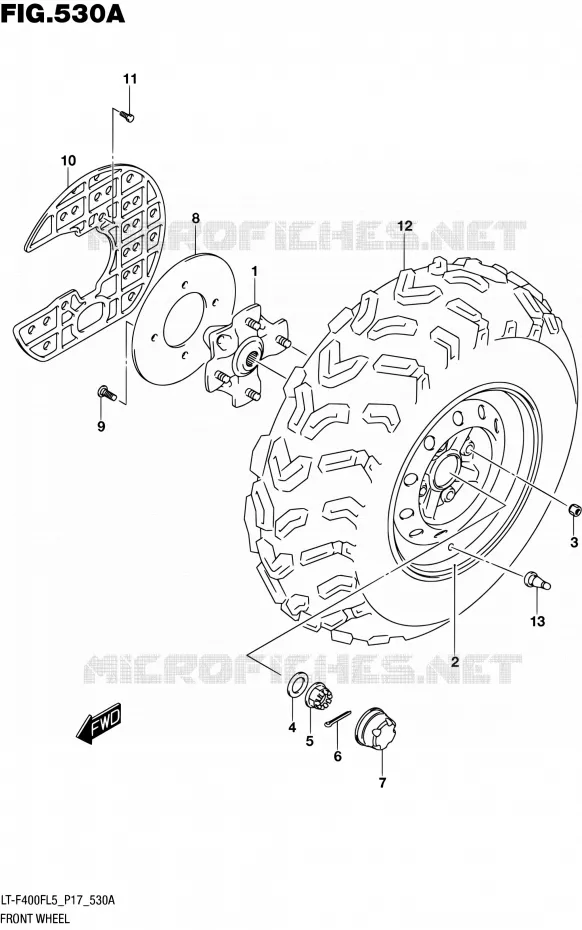 ROUE AVANT Suzuki QUAD 400 KINGQUAD 2015  LT-F400F L5/LT-F400FZ L5 (P17)