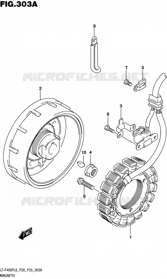 ALLUMAGE ROTOR - STATOR Suzuki QUAD 400 KINGQUAD 2016  LT-F400F L6 (P03,P28,P33)
