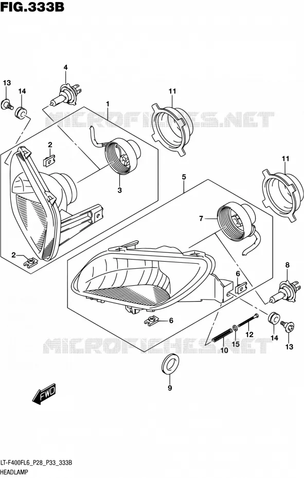 PHARE (LT-F400FL6 P33) Suzuki QUAD 400 KINGQUAD 2016  LT-F400F L6 (P03,P28,P33)