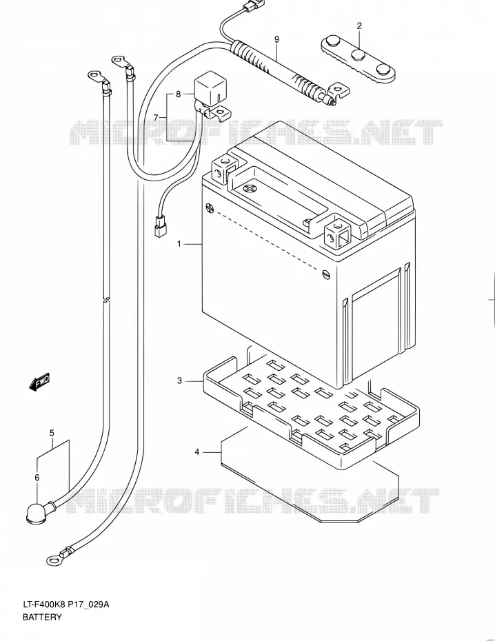 BATTERIE (MODEL L0) Suzuki QUAD 400 KINGQUAD 2010  LT-F400 L0 (P17,P24)