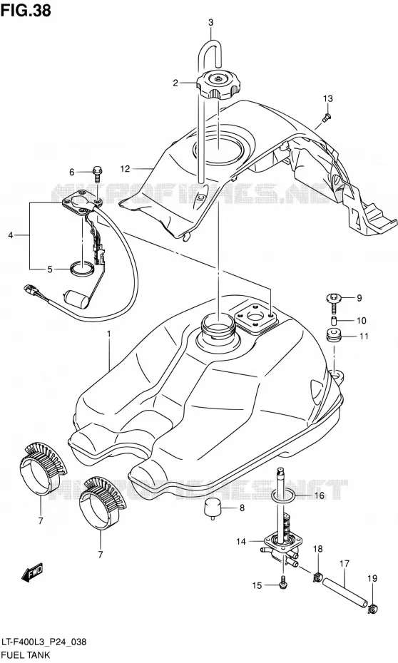 RESERVOIR D'ESSENCE Suzuki QUAD 400 KINGQUAD 2013  LT-F400 L3 (P24)