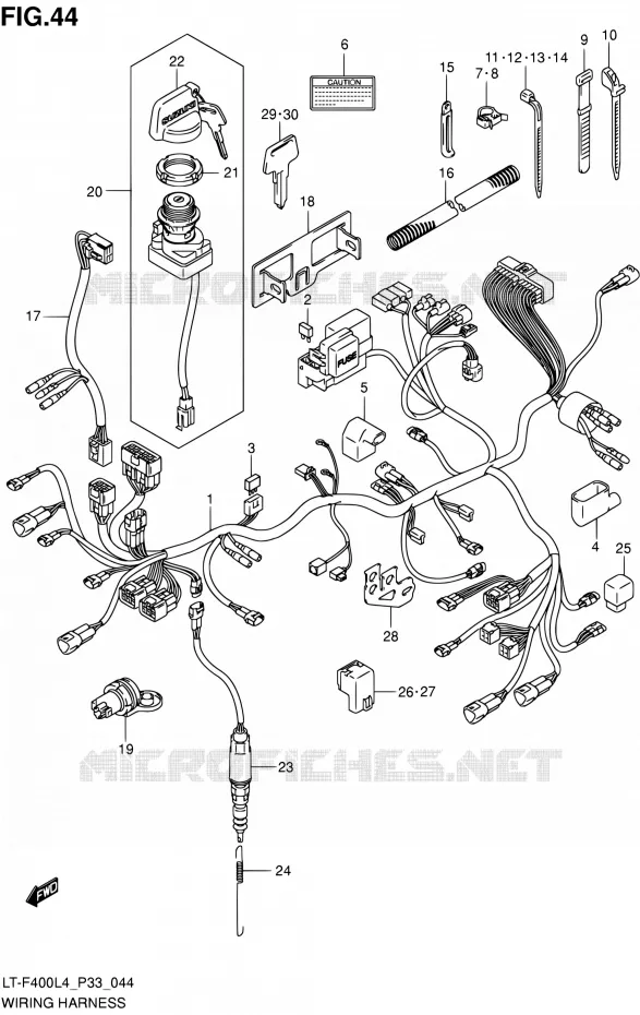 FAISCEAU ELECTRIQUE (LT-F400L4 P33) Suzuki QUAD 400 KINGQUAD 2014  LT-F400 L4/LT-F400Z L4 (P03,P28,P33)