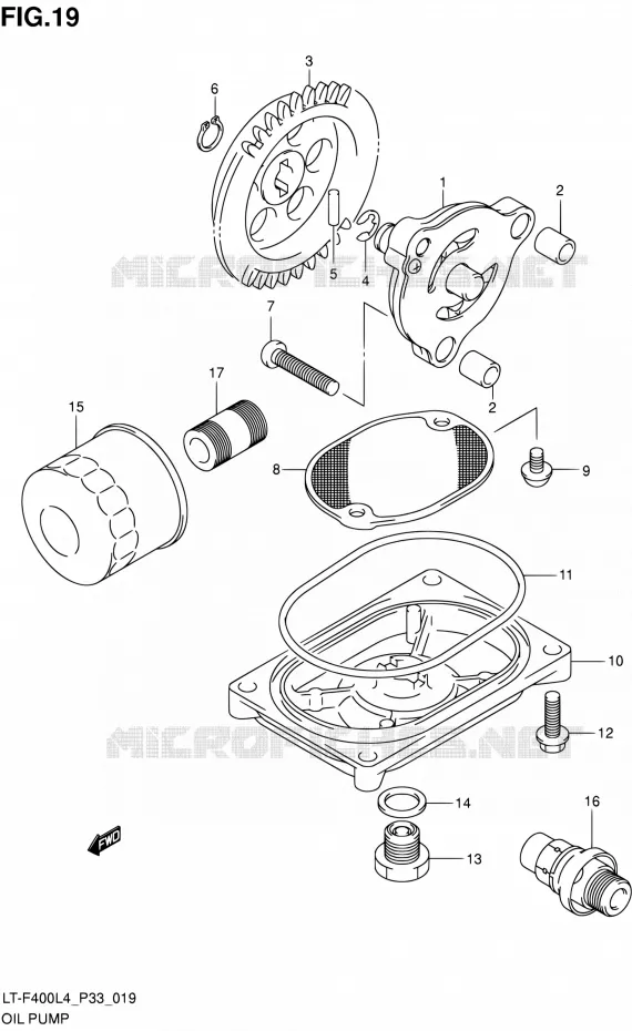 POMPE A HUILE Suzuki QUAD 400 KINGQUAD 2014  LT-F400 L4/LT-F400Z L4 (P03,P28,P33)