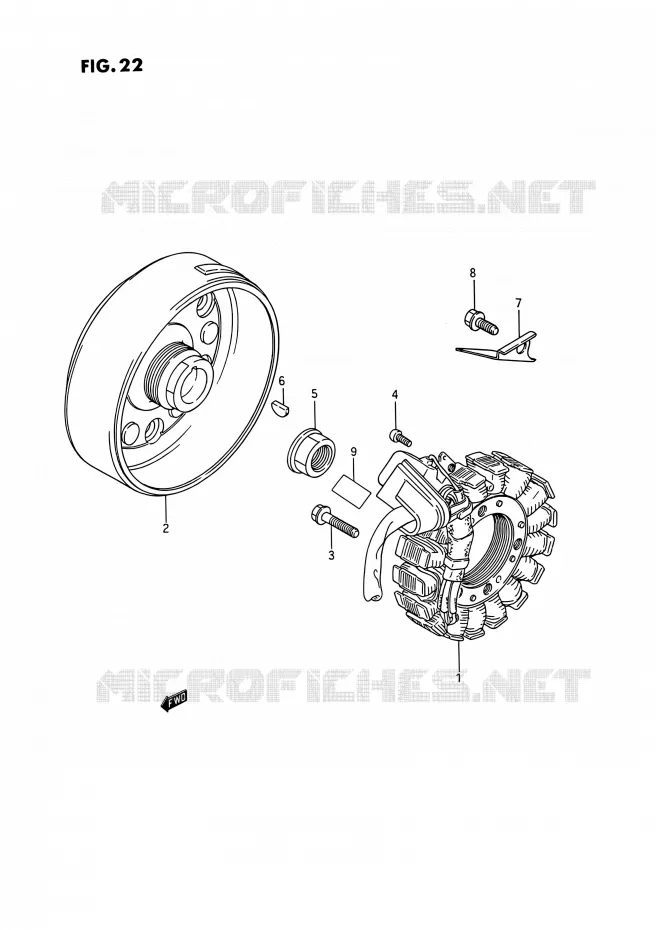 ALLUMAGE ROTOR - STATOR Suzuki QUAD 250 KINGQUAD 1995  LT-F4WD S (E02,E17,E24)