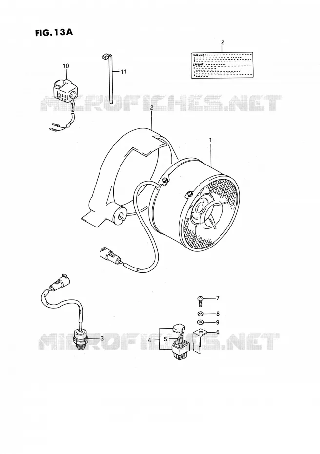 VENTILATEUR DE REFROIDISSEMENT (MODEL K/L/M/N/P/R/S E17,MODEL M/N/P/R/S E24) Suzuki QUAD 250 KINGQUAD 1995  LT-F4WD S (E02,E17,E24)
