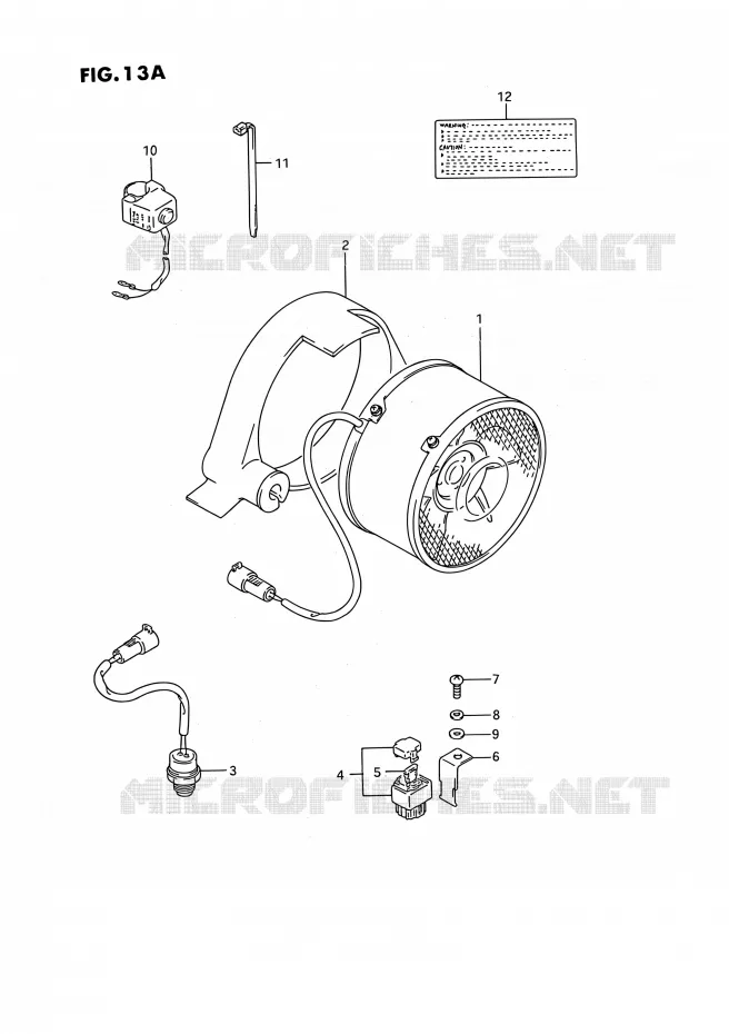 VENTILATEUR DE REFROIDISSEMENT (MODEL K/L/M/N/P/R/S E17,MODEL M/N/P/R/S E24) Suzuki QUAD 250 KINGQUAD 1995  LT-F4WD S (E02,E17,E24)