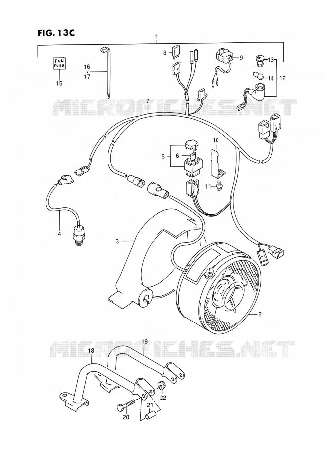 VENTILATEUR DE REFROIDISSEMENT (MODELE N/P/R/S:OPTIONNEL) Suzuki QUAD 250 KINGQUAD 1995  LT-F4WD S (E02,E17,E24)