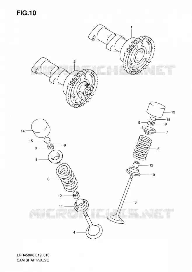ARBRE A CAMES - VALVE Suzuki QUAD 450 QUADRACER 2010  LT-R450 L0/LT-R450Z L0 (E19)