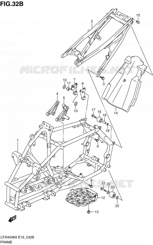 CADRE (MODEL L0) Suzuki QUAD 450 QUADRACER 2010  LT-R450 L0/LT-R450Z L0 (E19)