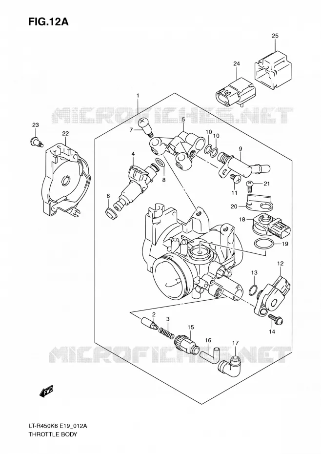 CORPS DE PAPILLON (MODEL K9/L0) Suzuki QUAD 450 QUADRACER 2010  LT-R450 L0/LT-R450Z L0 (E19)