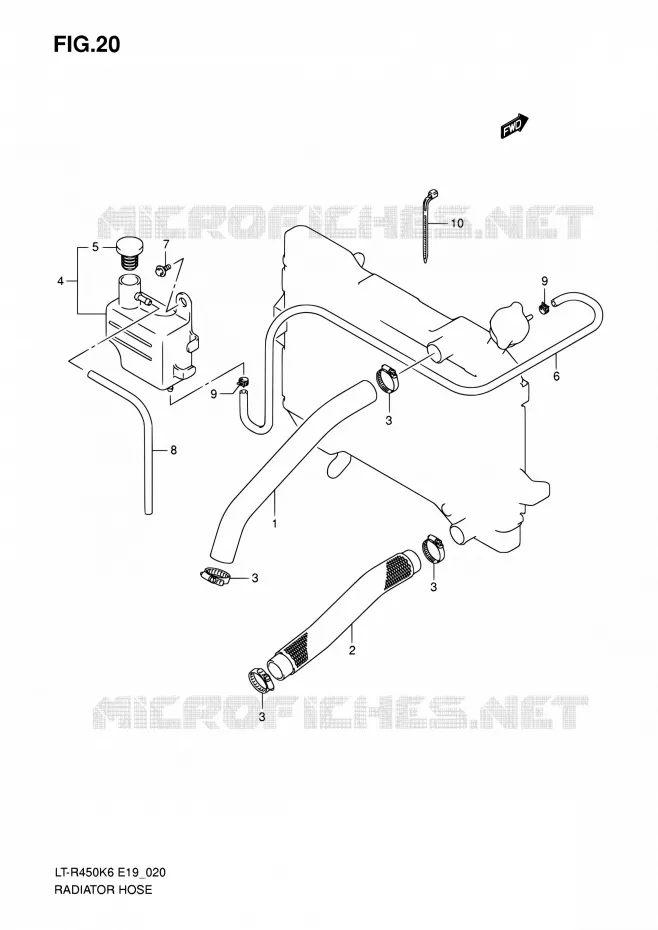 DURITE DE RADIATEUR Suzuki QUAD 450 QUADRACER 2010  LT-R450 L0/LT-R450Z L0 (E19)