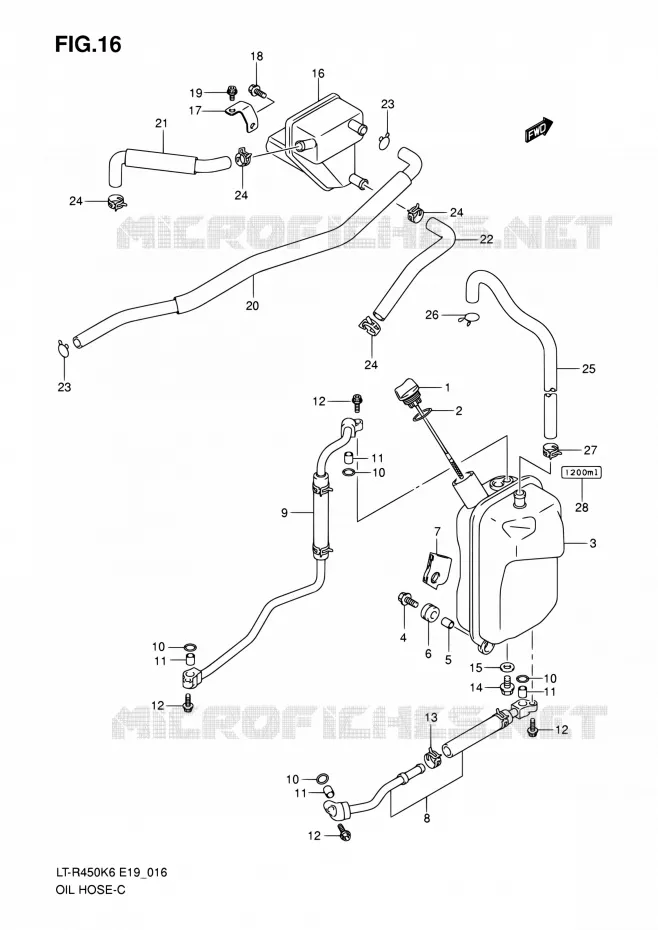 DURITE D'HUILE Suzuki QUAD 450 QUADRACER 2010  LT-R450 L0/LT-R450Z L0 (E19)