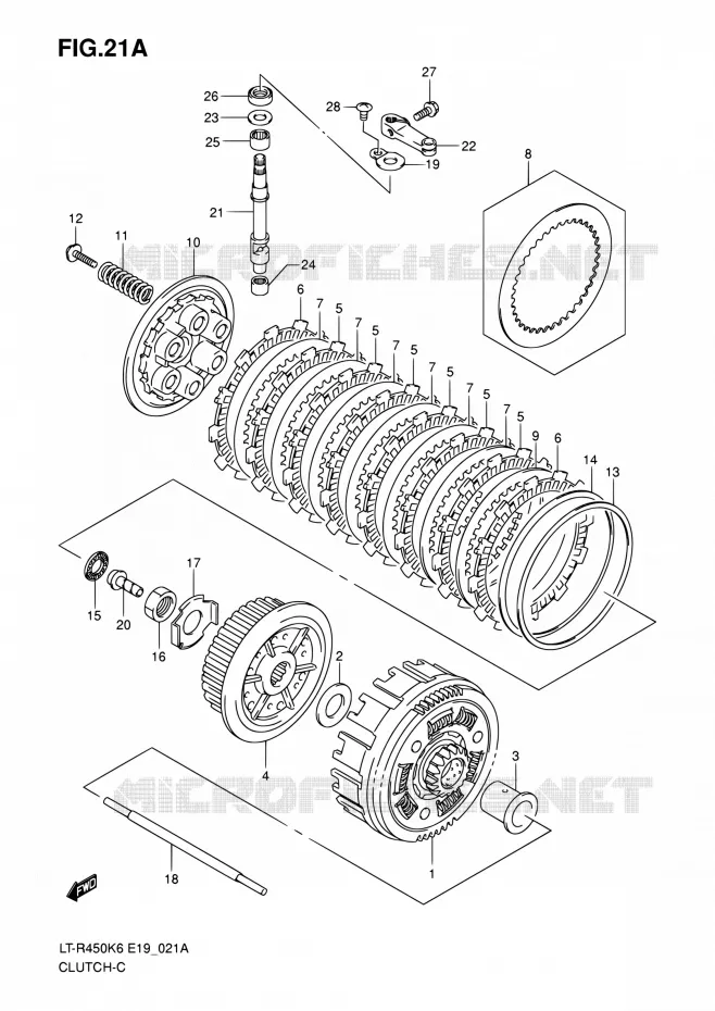 EMBRAYAGE (MODEL K8/K9/L0) Suzuki QUAD 450 QUADRACER 2010  LT-R450 L0/LT-R450Z L0 (E19)