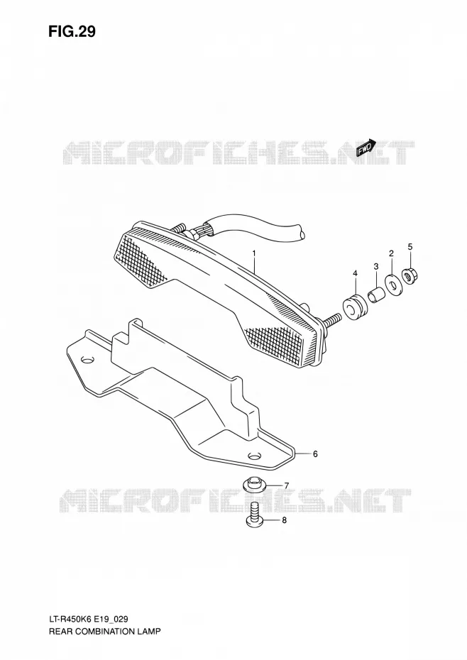 ENSEMBLE FEU ARRIERE Suzuki QUAD 450 QUADRACER 2010  LT-R450 L0/LT-R450Z L0 (E19)